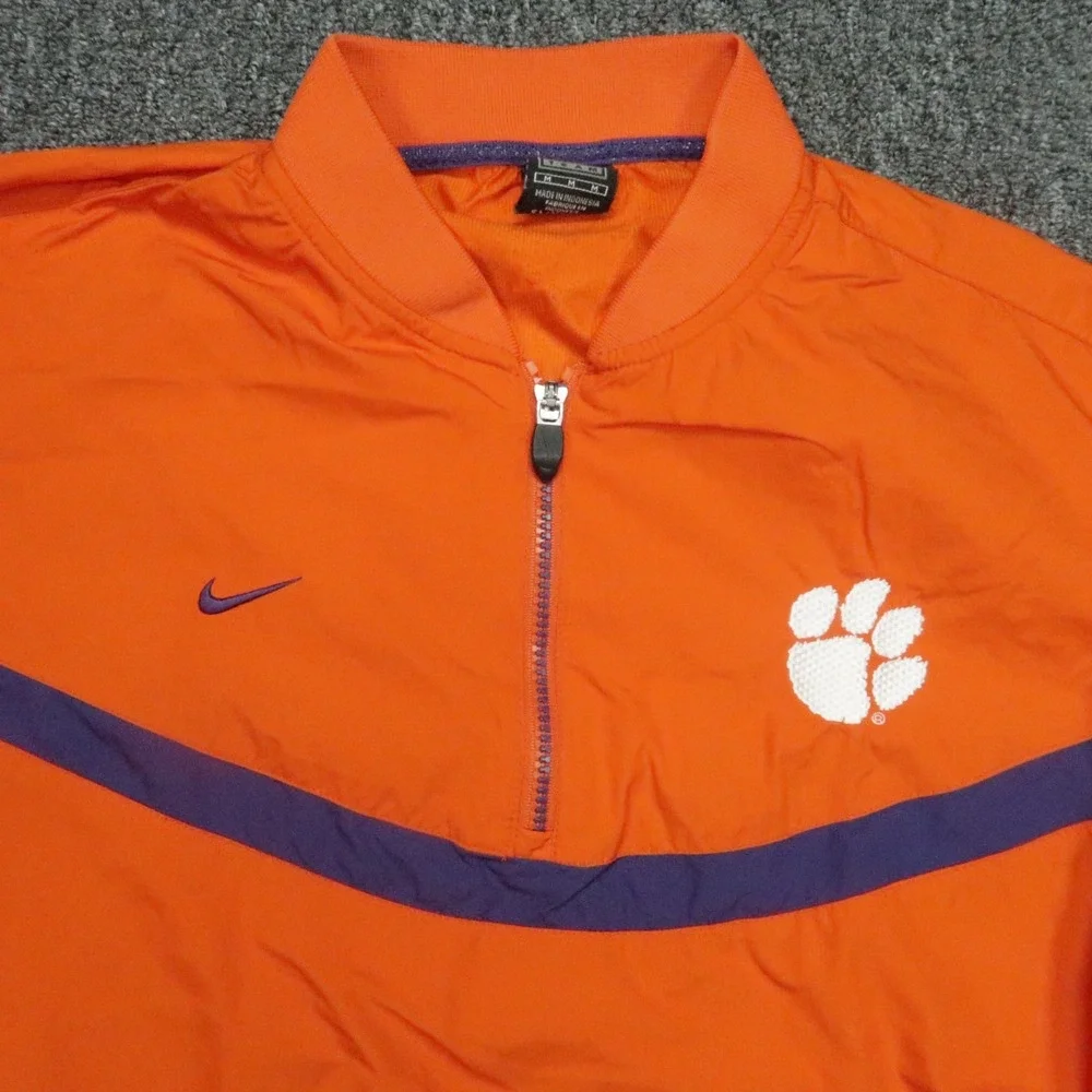 Clemson‎ Tigers Pullover Mens Medium Orange Nike Lightweight Clima Fit  VTG